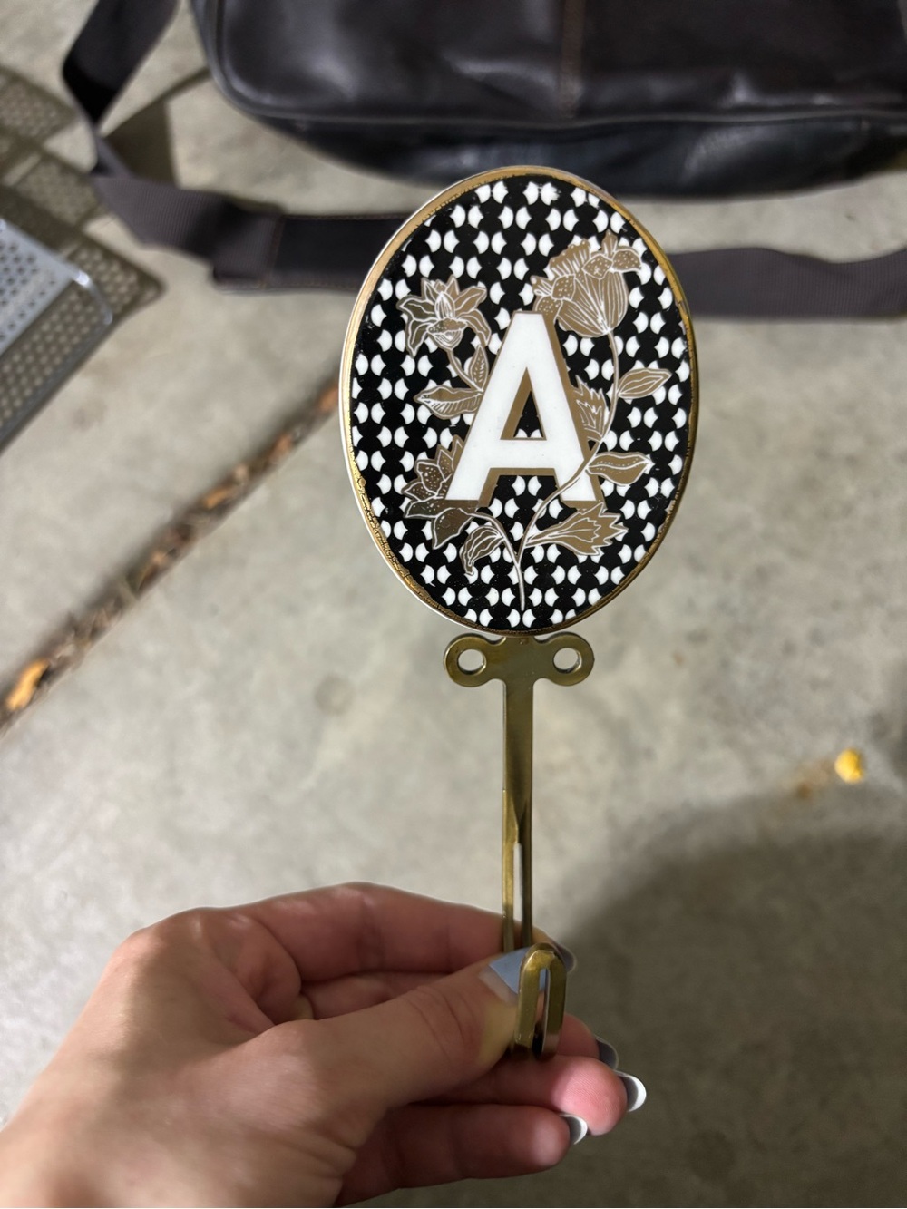 Anthropologie Black and Gold Monogram 'A' Cake Topper
